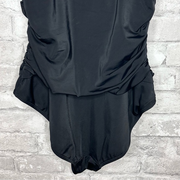 Boden Talamanca Swimsuit Black Size 10 LONG Style S0041 One Piece Ruched Waist - Picture 9 of 12